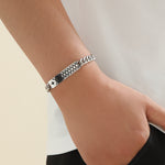 Load image into Gallery viewer, Gleaming Silver Astral Pattern Bracelet
