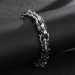 Load image into Gallery viewer, Edgy Silver Spine-Link Bracelet
