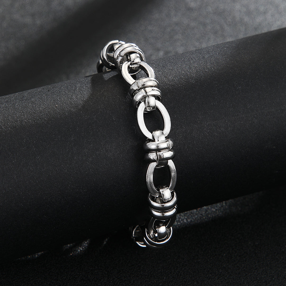 Striking Silver Statement Interlock Bracelet