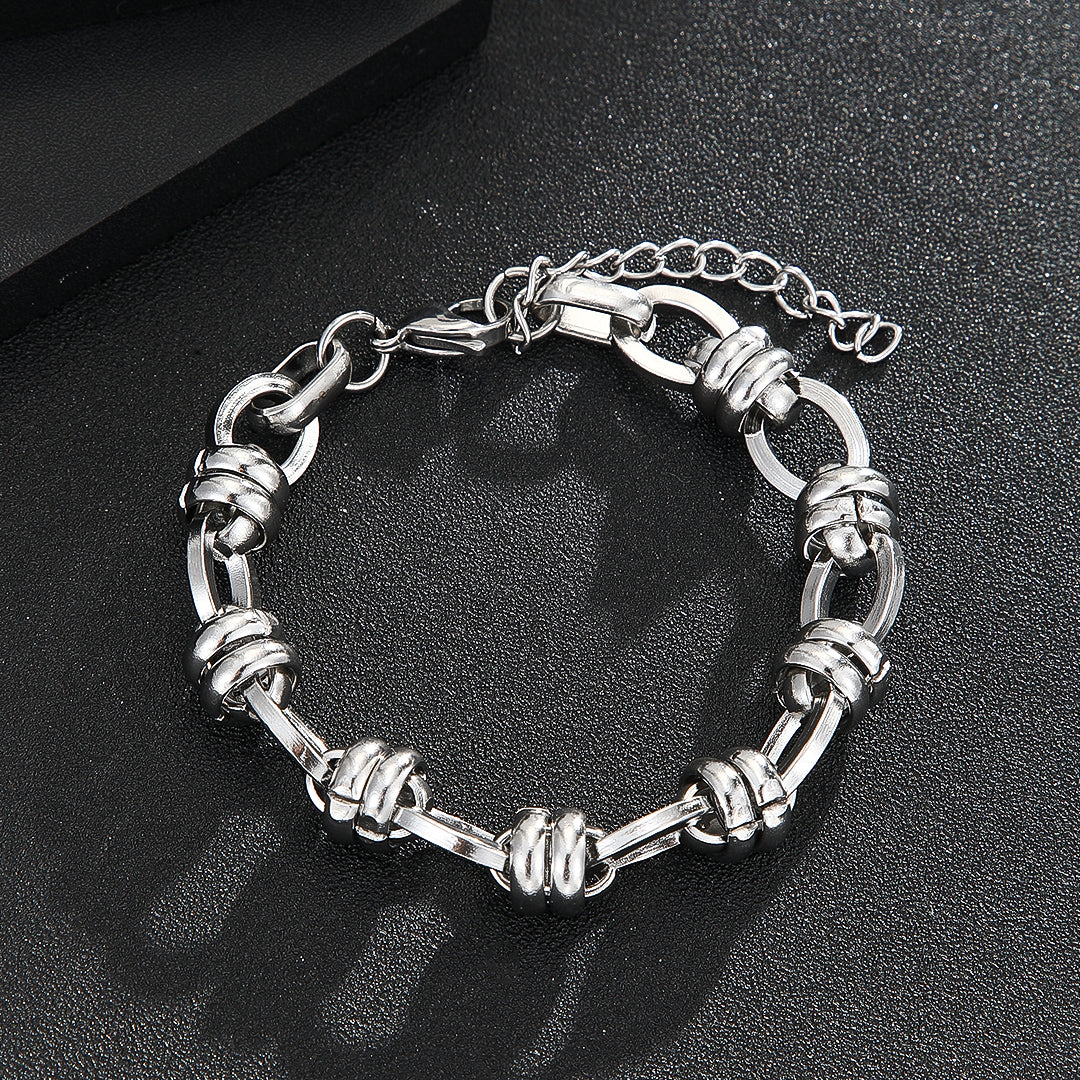 Striking Silver Statement Interlock Bracelet