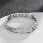 Load image into Gallery viewer, Tapered Silver Rectangular Link Bracelet
