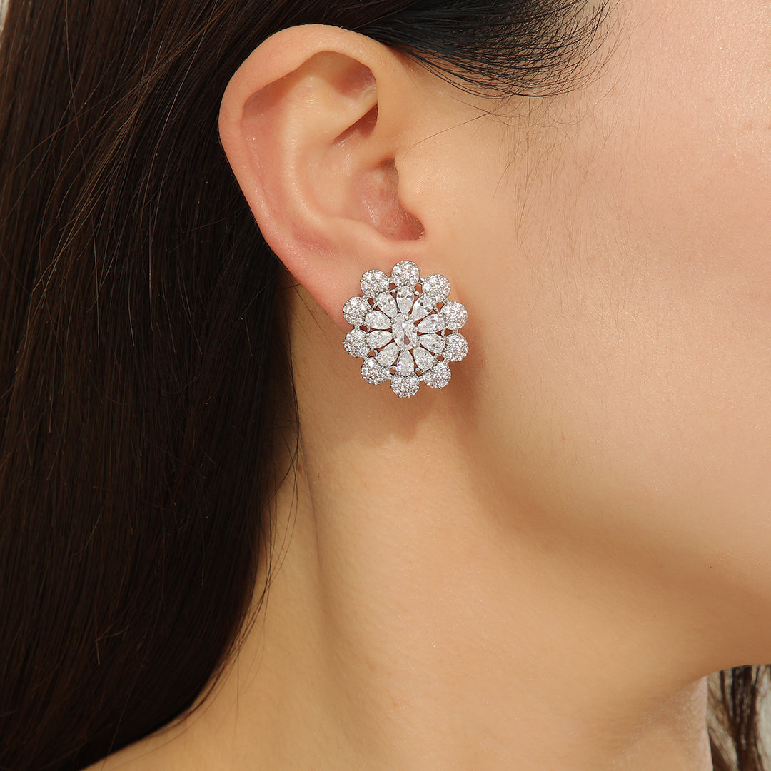 Fashionable Diamond Bouquet Earrings - Reet Pehal