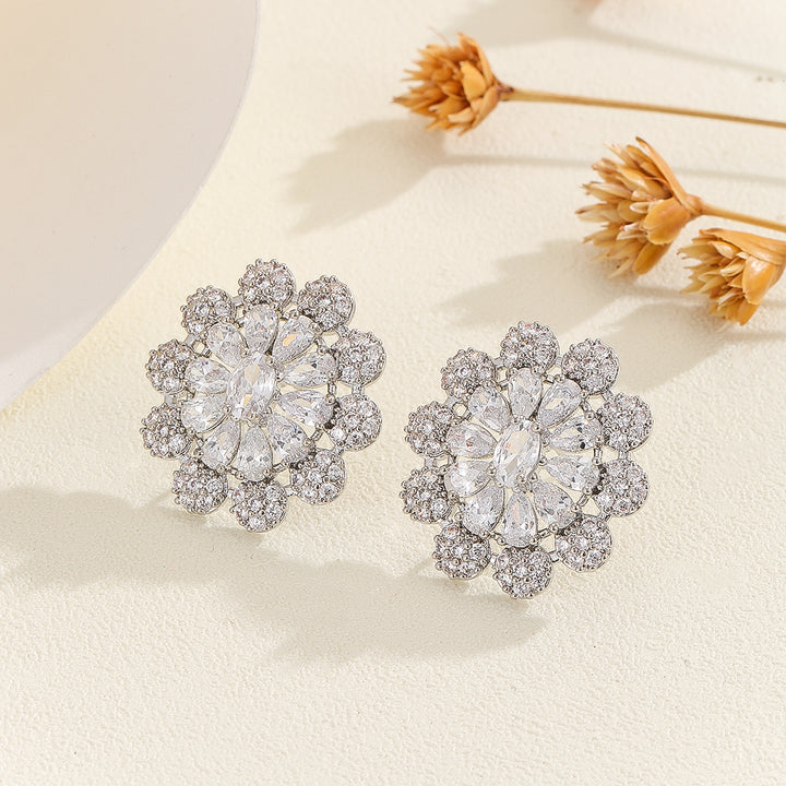 Fashionable Diamond Bouquet Earrings - Reet Pehal