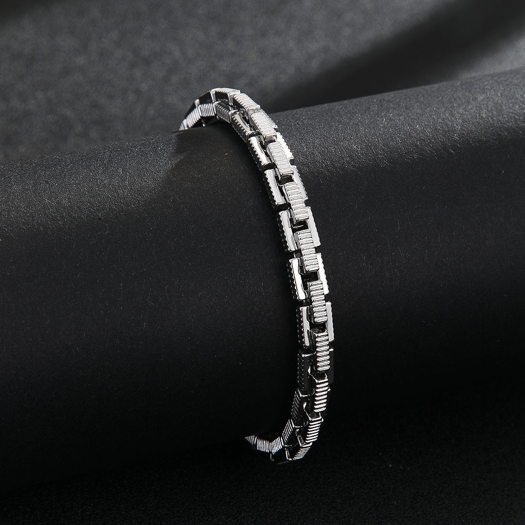 Textured Silver Mesh Elegance Bracelet