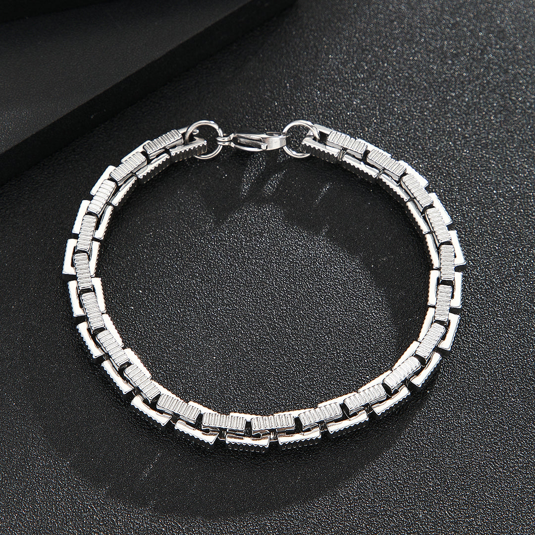 Textured Silver Mesh Elegance Bracelet