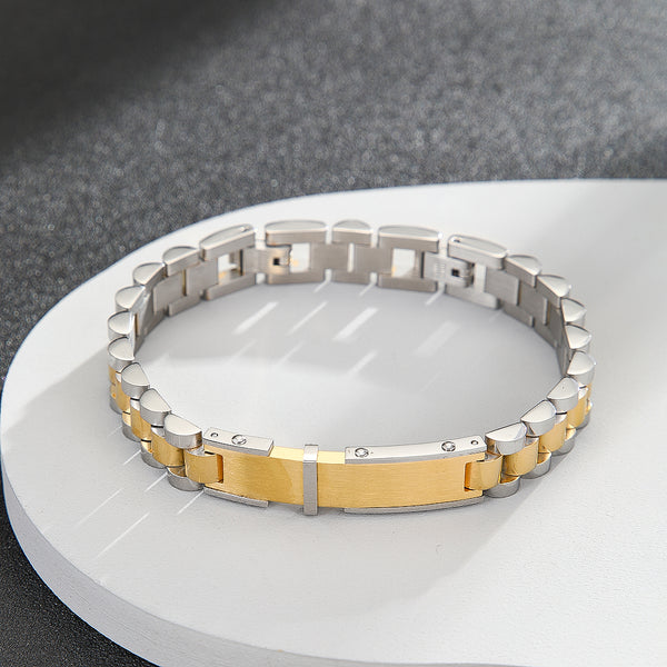 Sleek Gold-Silver Loop Bracelet