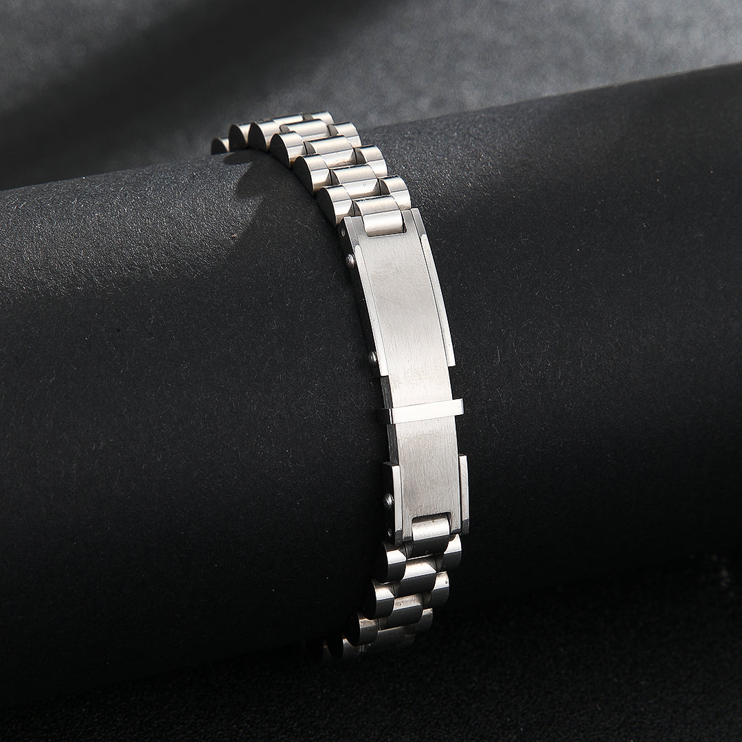 Sleek Silver Loop Bracelet