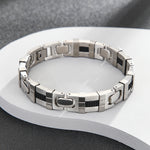 Load image into Gallery viewer, Luxe Cabochon Silver Link Bracelet
