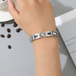 Load image into Gallery viewer, Luxe Cabochon Silver Link Bracelet
