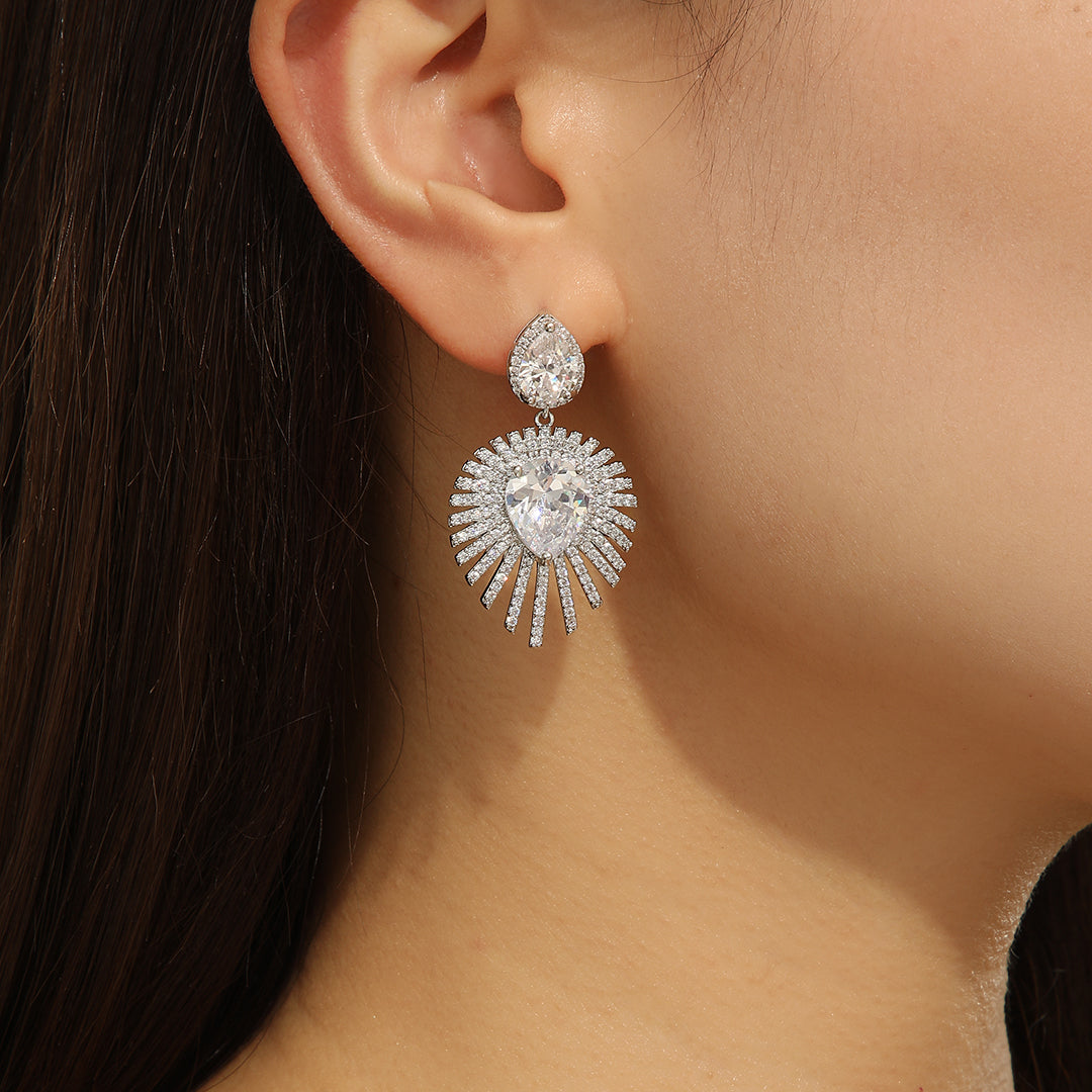 Lustrous Silver Pear-Drop Earrings - Reet Pehal