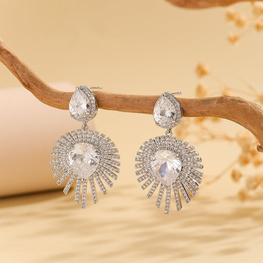 Lustrous Silver Pear-Drop  Earrings - Reet Pehal