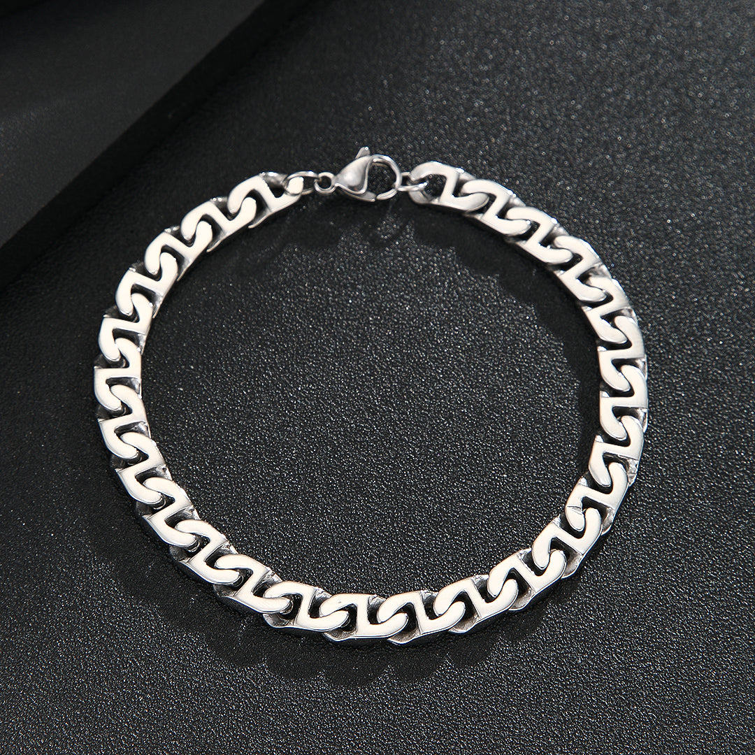 Luminous Silver Ripple Chain Bracelet