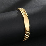 Load image into Gallery viewer, Tapered Gold Rectangular Link Bracelet
