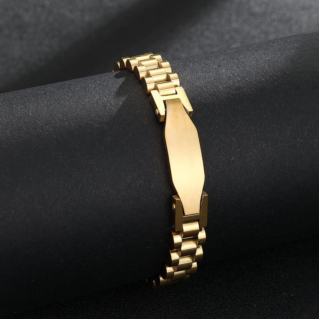 Tapered Gold Rectangular Link Bracelet