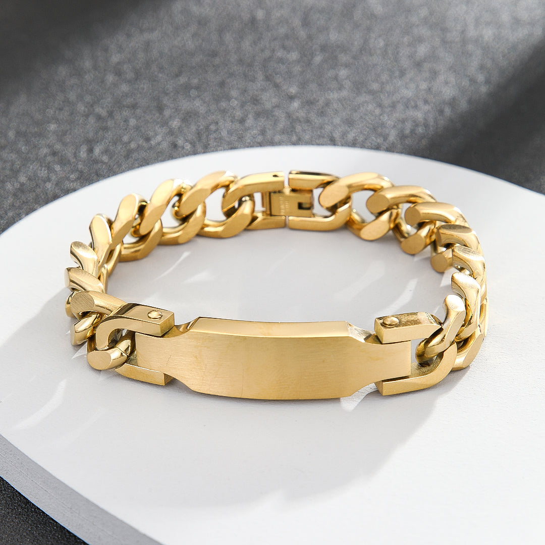 Masculine Gold Link Statement Bracelet