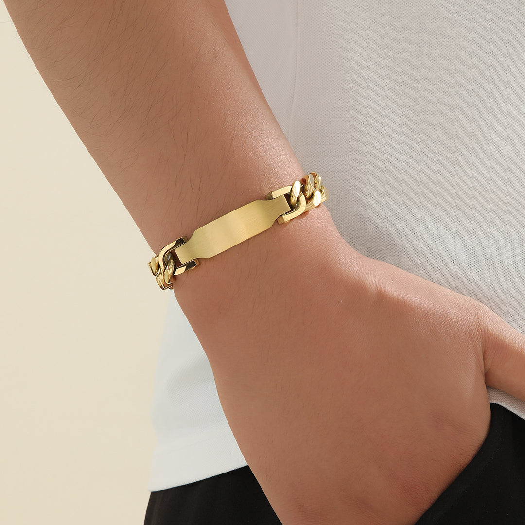 Masculine Gold Link Statement Bracelet