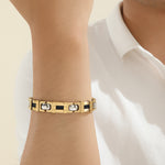 Load image into Gallery viewer, Luxe Cabochon Gold Link Bracelet
