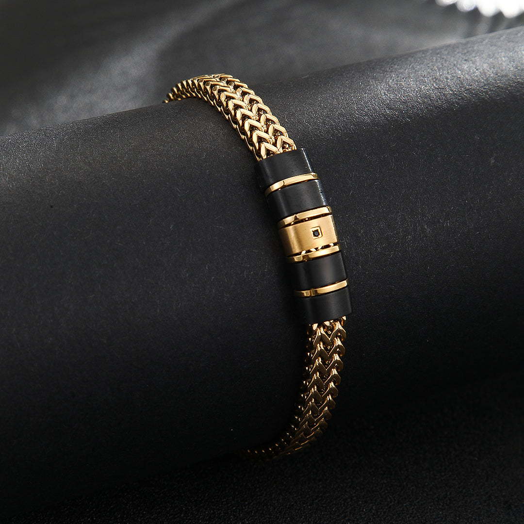 Screw-Head Accent Gold Bracelet