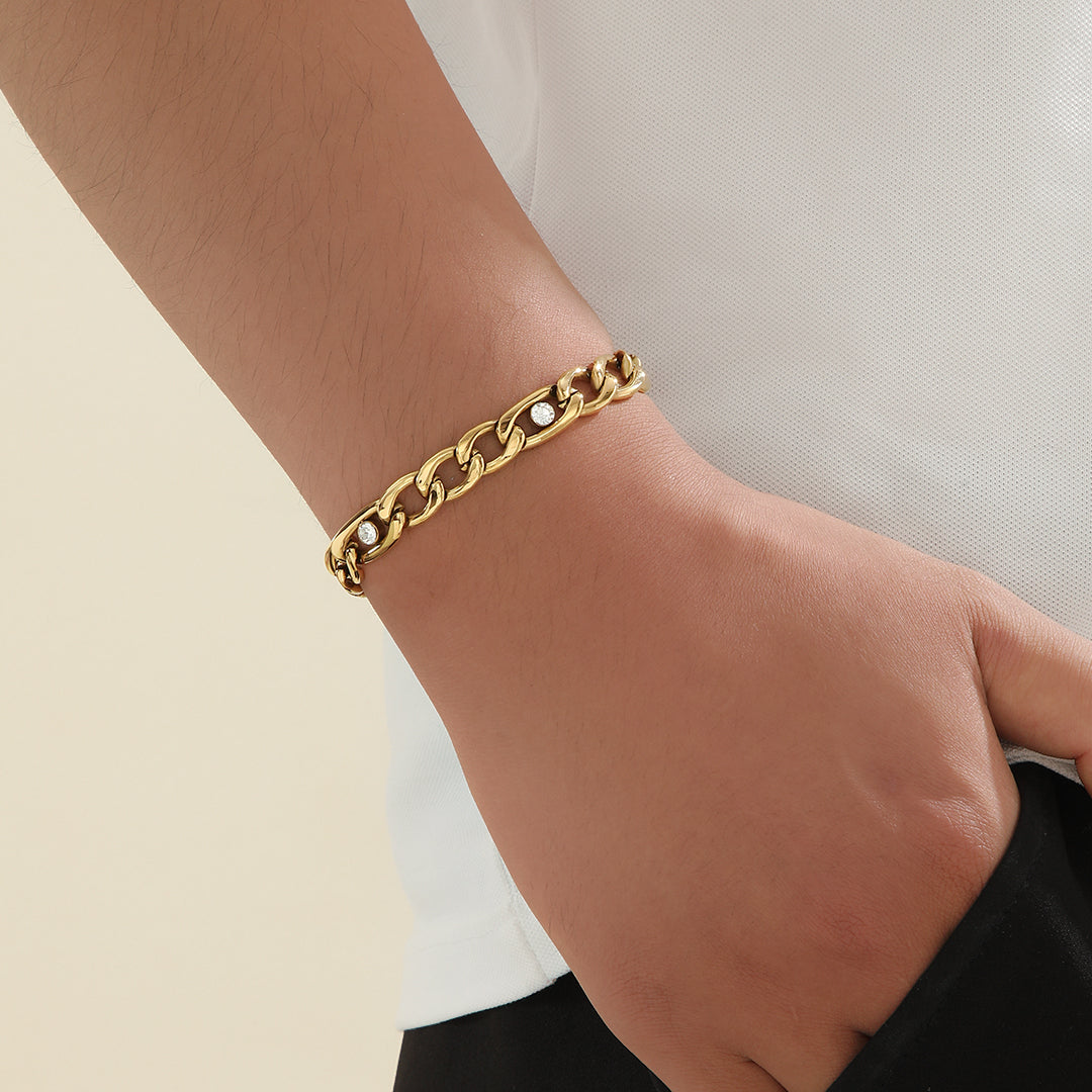 Trendy Gold Crystal Charm Bracelet