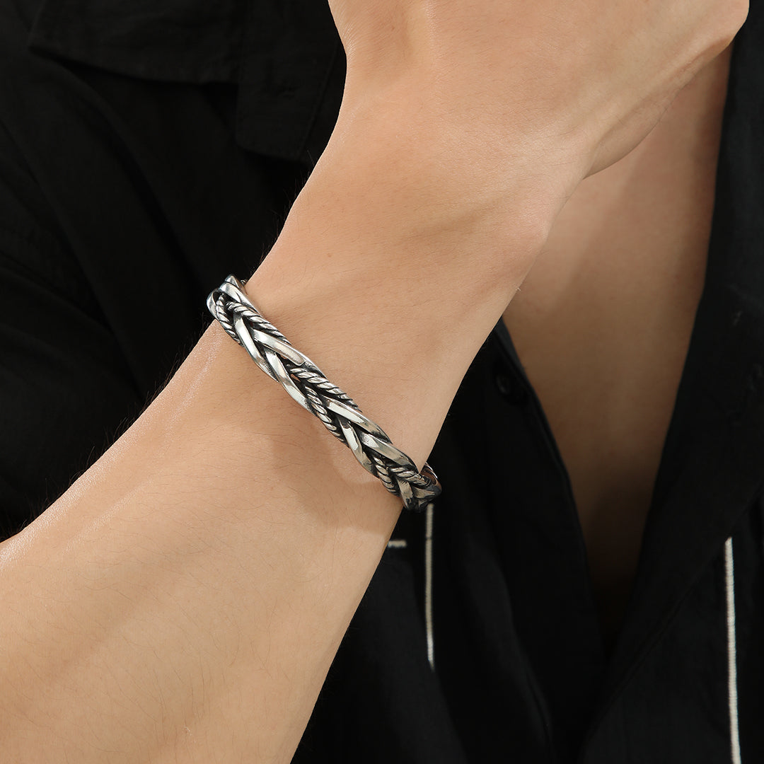 Refined Silver Cable Bracelet