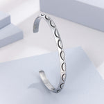 Load image into Gallery viewer, Stellar Half-Round Stamped Silver Cuff
