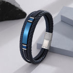 Load image into Gallery viewer, Modern Blue Stripe Braided Band
