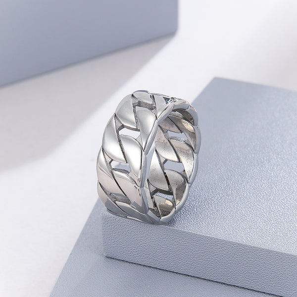 Polished Leaf Geometry Ring