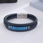 Load image into Gallery viewer, Modern Blue Stripe Braided Band
