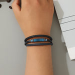 Load image into Gallery viewer, Modern Blue Stripe Braided Band
