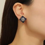 Load image into Gallery viewer, Gleaming Sapphire Petals Earrings - Reet Pehal
