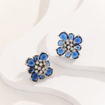 Load image into Gallery viewer, Gleaming Sapphire Petals Earrings - Reet Pehal
