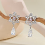 Load image into Gallery viewer, Radiant Silver Petal Drop Earrings - Reet Pehal
