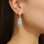 Load image into Gallery viewer, Glistening Silver Halo Pear Earring - Reet Pehal
