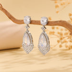 Load image into Gallery viewer, Glistening Silver Halo Pear Earring - Reet Pehal
