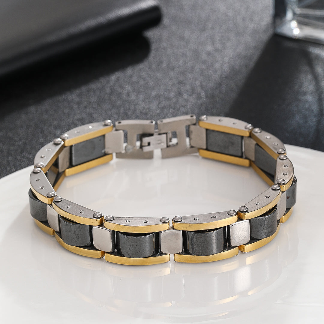 Silver-Gold Harmony Link Bracelet