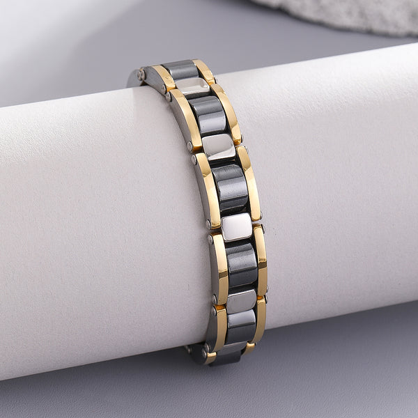 Silver-Gold Harmony Link Bracelet