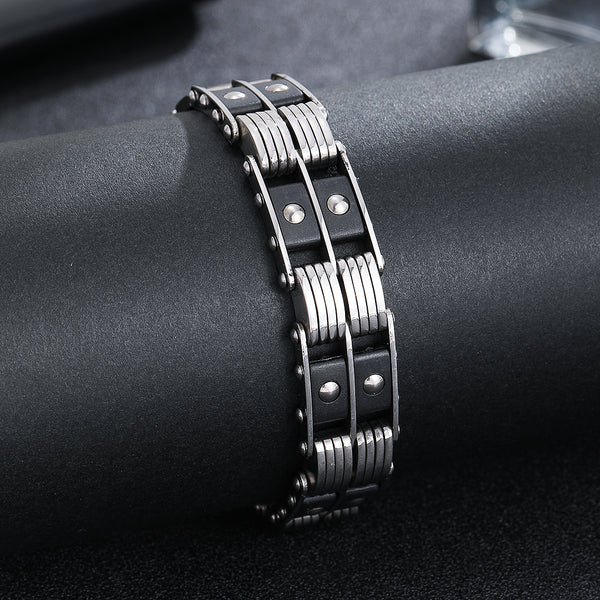 Modern Midnight Chrome Link Bracelet