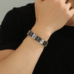 Load image into Gallery viewer, Modern Midnight Chrome Link Bracelet
