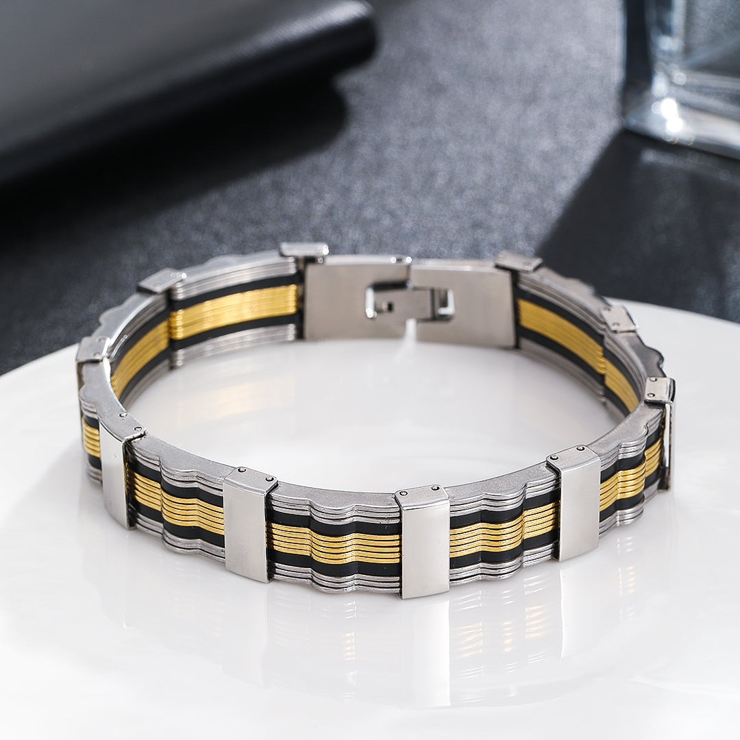 Luxe Alternating Tones Gold Bracelet