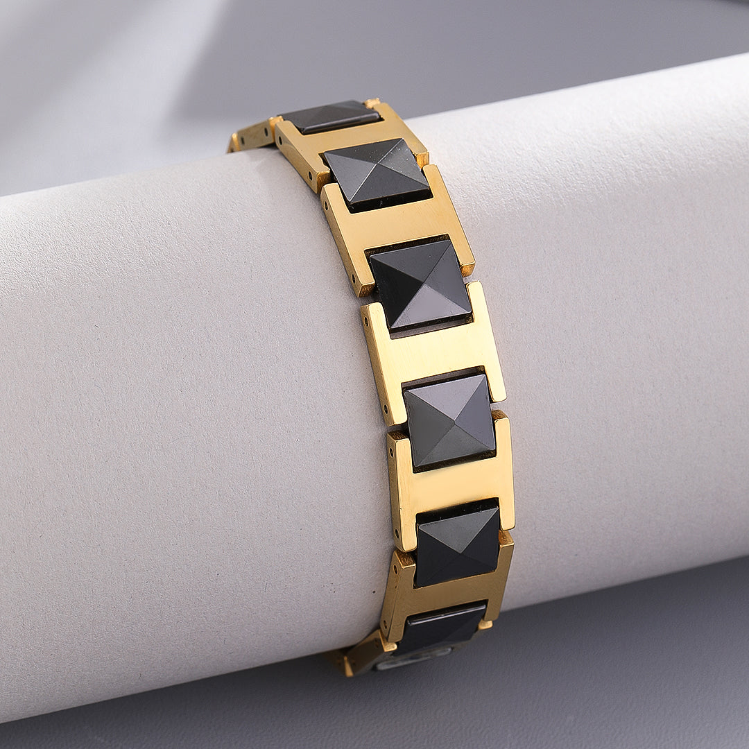 Geometric Glam Gold Bracelet