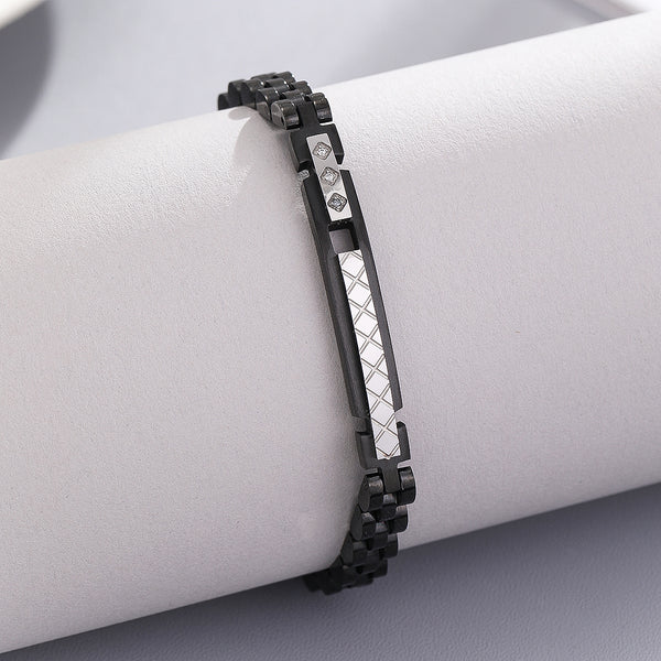 Elegant Noir Textured Bar Bracelet