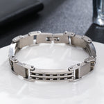 Load image into Gallery viewer, Trendy Dual Texture Silver Bracelet
