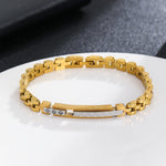 Load image into Gallery viewer, Elegant Gold Textured Bar Bracelet
