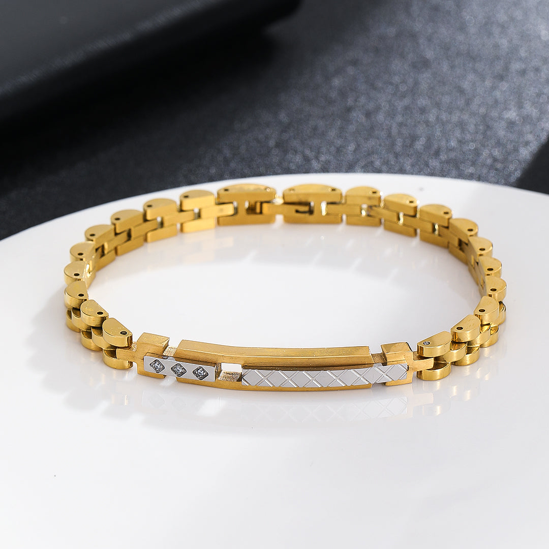 Elegant Gold Textured Bar Bracelet