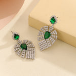 Load image into Gallery viewer, Luminous Emerald Crystal Teardrop Earrings - Reet Pehal
