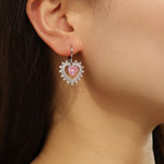 Load image into Gallery viewer, Pretty Pink Heart Burst Hoops - Reet Pehal
