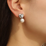 Load image into Gallery viewer, Pearlized Brilliance Silver Earrings - Reet Pehal
