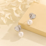 Load image into Gallery viewer, Pearlized Brilliance Silver Earrings - Reet Pehal
