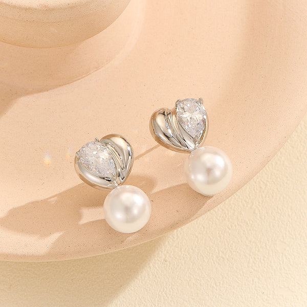 Pearlized Brilliance Silver Earrings - Reet Pehal