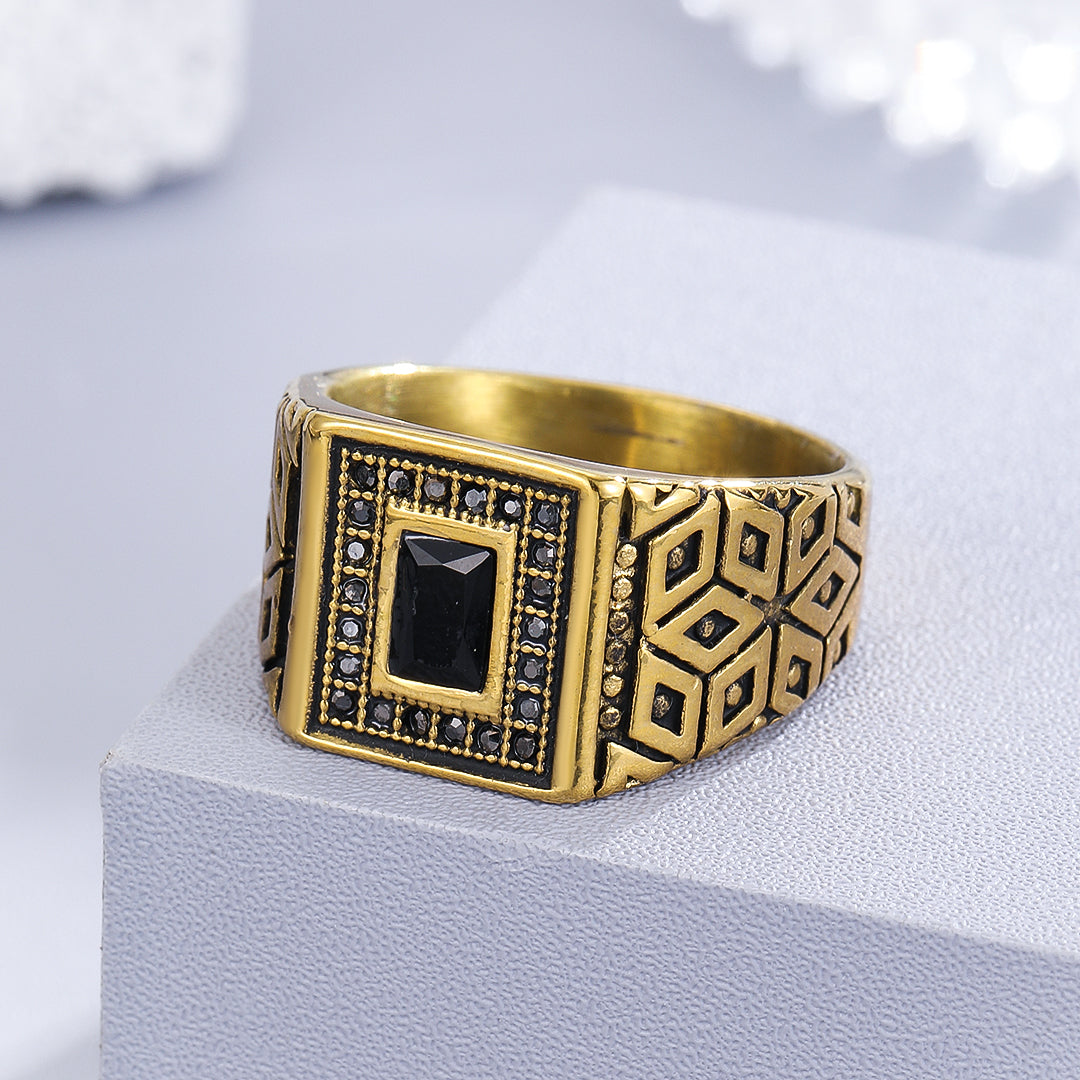 Cubic Splendor Onyx Rings